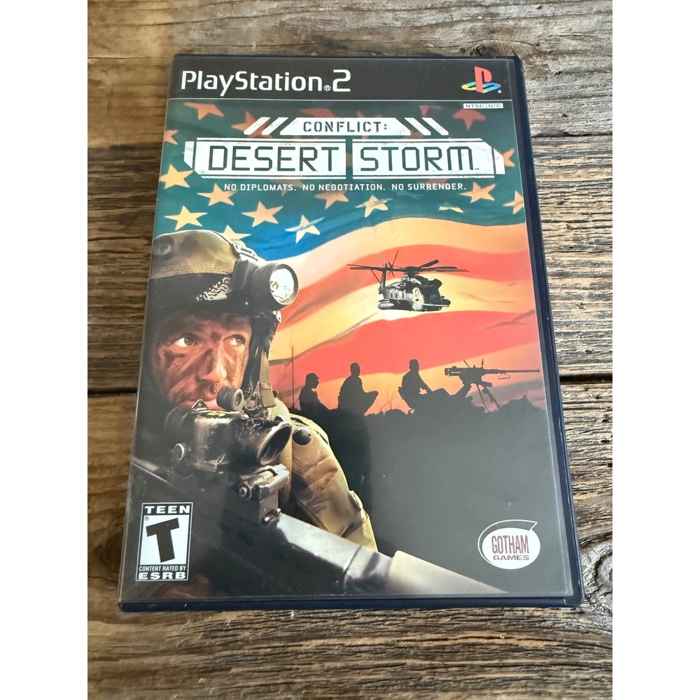 Y2K 2002 Sony PlayStation 2 Conflict Desert Storm PS2 Game‎ CIB Black Label